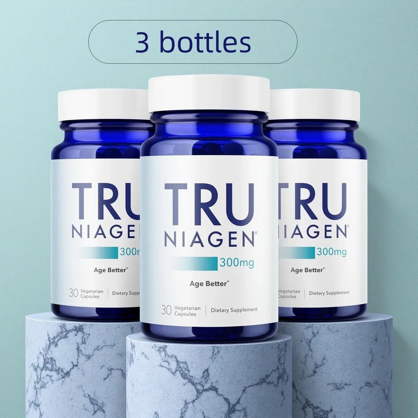 3 BOTTLES Cellular Energy Supplement with Nicotinamide Riboside for Brain Health