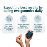 Hair Skin Nails Gummies Biotin Vitamins Vegan Extra Strength Pack WEEM Supports