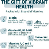 Hair, Skin & Nails Support Gummies – Vegan Biotin Vitamin Formula for Beauty & Wellness
