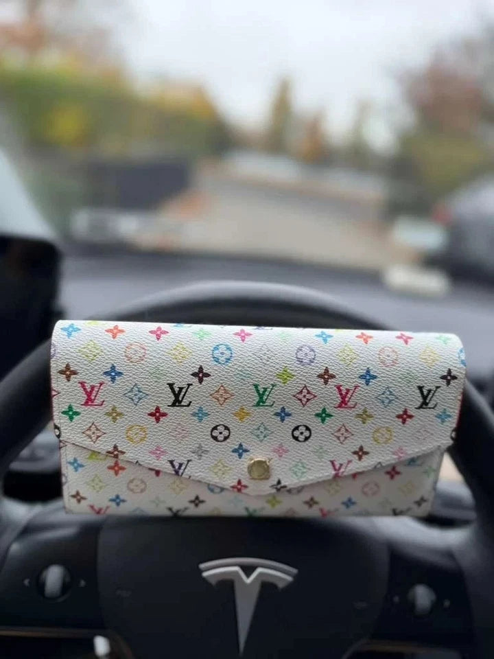 Louis Vuitton x Takashi Murakami White Multicolor Sarah Long Wallet With Box