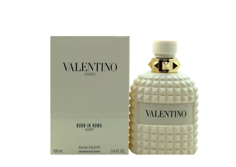 Valentino Uomo Born In Roma Ivory Eau De Toilette 3.4 oz / 100mL For Men new